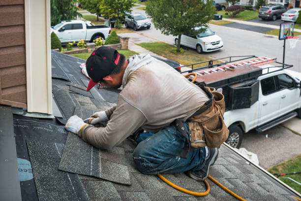 Professional Flat Roof Repair technician working in Burlington, IN